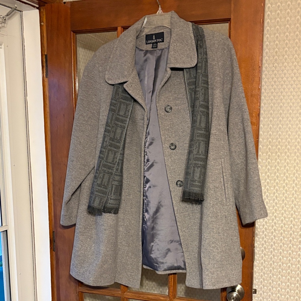 London Fog Women's Classic Gray Pea Coat